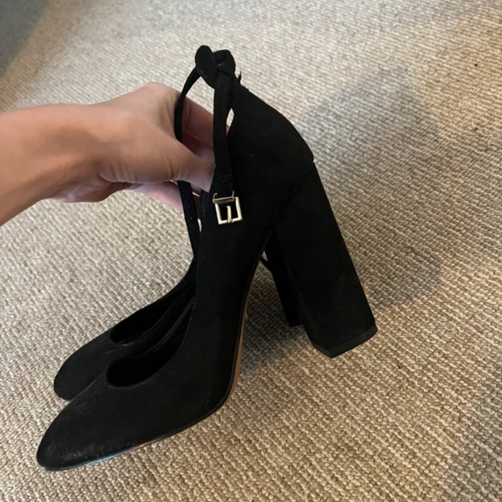 ASOS Black Suede Block Heels